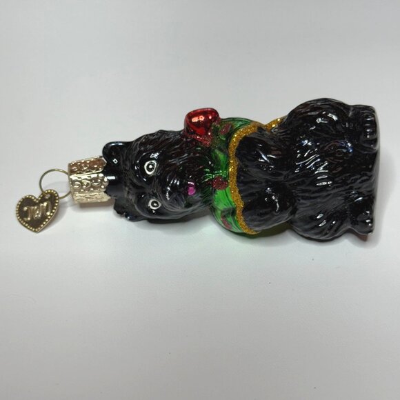 Old World Christmas Blown Glass Scottie Dog w/Green Jacket Ornament - Picture 4 of 6